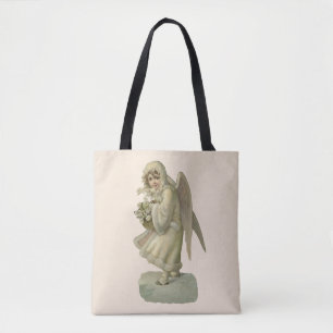Bolso De Tela Flores de Ángel de Navidad Vintage, Recorte de Tro