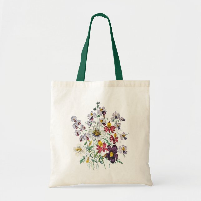 Bolso De Tela Flores de araña y de terciopelo (Frente)