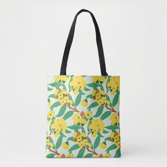 Bolso De Tela Flores de árbol de goma amarillo (Anverso)