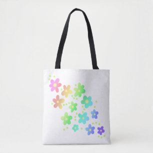 Bolso De Tela Flores de arcoiris extravagantes