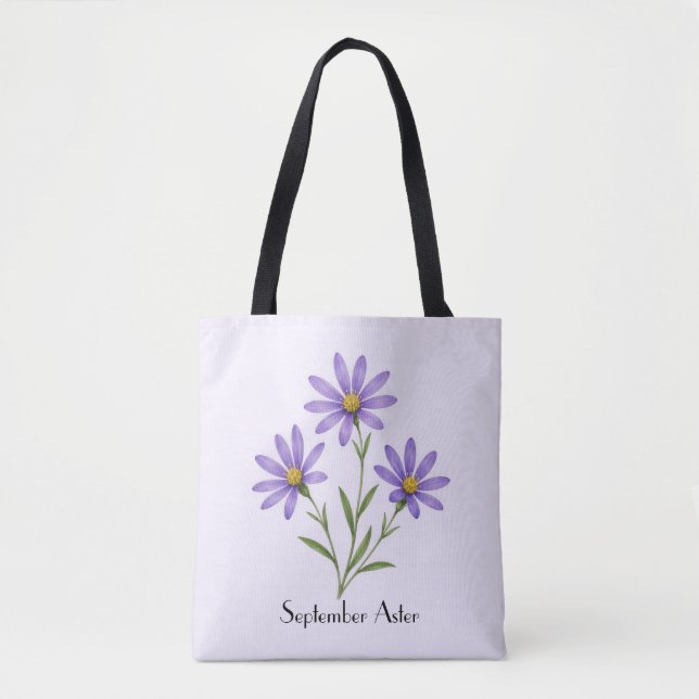 Bolso De Tela Flores de Aster de Septiembre (Anverso)