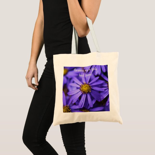 Bolso De Tela Flores de Aster Morado Hermoso Sentimiento (Anverso (producto))