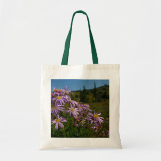 Bolso De Tela Flores de Aster Púrpura en Mount Rainier