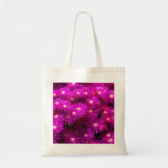 Bolso De Tela Flores de Aster Rosa (Frente)