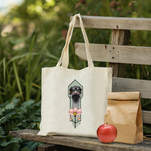 Bolso De Tela Flores de avestruz Art Deco Verde