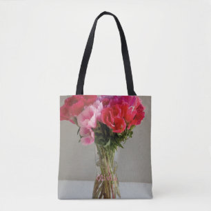 Bolso De Tela Flores De bonito Para Febrero Fotografía+Nombre Pe