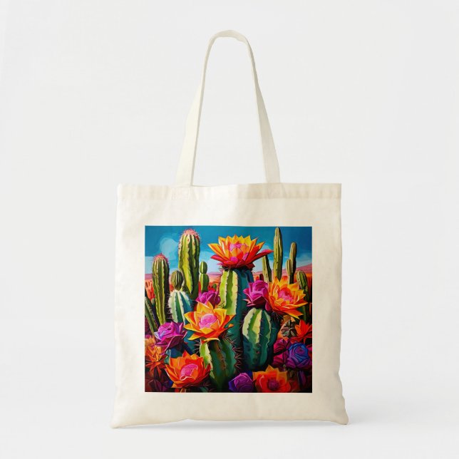 Bolso De Tela Flores de cactus (Frente)