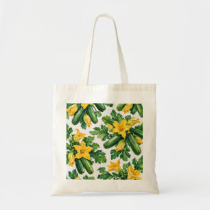 Bolso De Tela Flores de Calabacín Acuarela Botánica