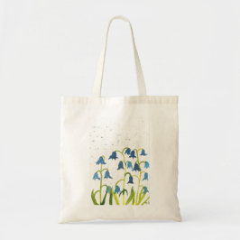 Bolso De Tela Flores de campanillas azules acuarela naturaleza