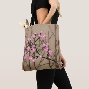 Bolso De Tela Flores de cerezo con garrapatas