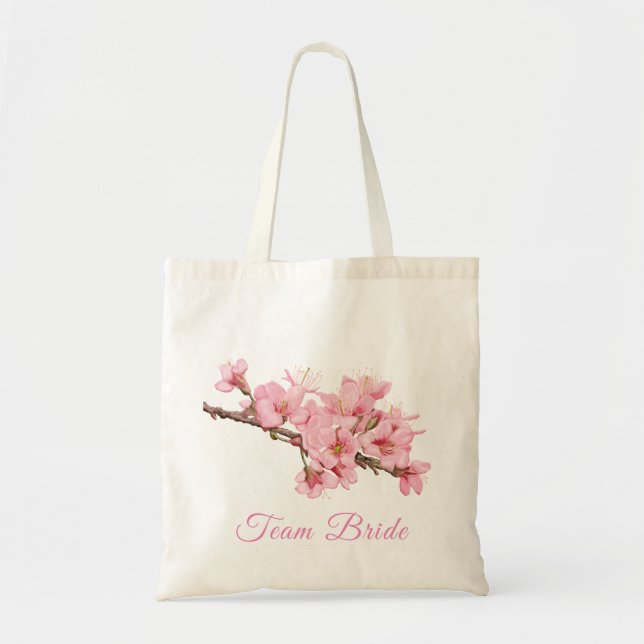 Bolso De Tela Flores de cerezo de primavera (Frente)