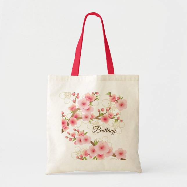Bolso De Tela Flores de cerezo elegantes (Frente)
