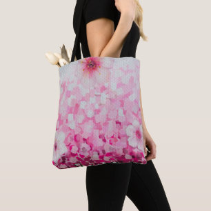 Bolso De Tela Flores de cerezo impresionistas
