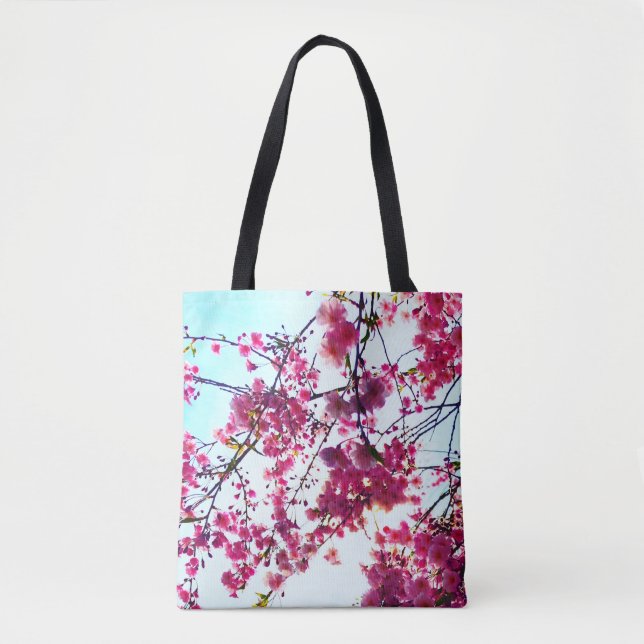 Bolso De Tela Flores de cerezo rosa (Anverso)