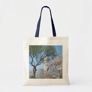 Bolso De Tela Flores de cerezo y el monumento de Washington en D