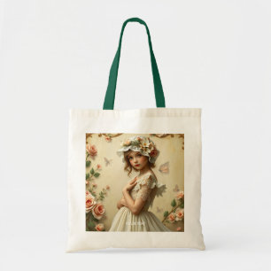 Bolso De Tela Flores de Chica victoriana mullidas