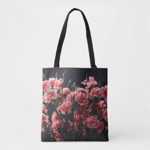 Bolso De Tela Flores de clavel de ramo de color vintage tonifica