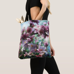 Bolso De Tela Flores de colmenillas de flores de cerezo