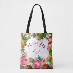 Bolso De Tela Flores de color de agua romántica Favor de la boda