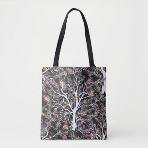Bolso De Tela Flores de colores: Árbol negro sin soldadura
