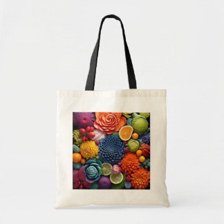 Bolso De Tela Flores de colores - Diseño 1