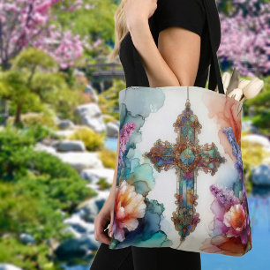 Bolso De Tela Flores De Colores Y Cruzado Cristiano