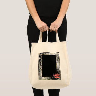 Bolso De Tela Flores de coral grunge de rosa retro vintage de co