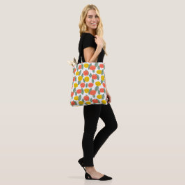 Bolso De Tela Flores de coral y oro