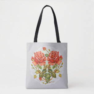 Bolso De Tela Flores de corazón en la servilleta blanca patrón s