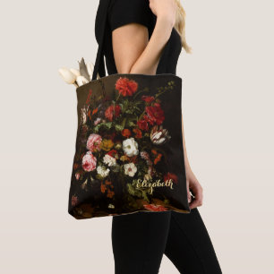Bolso De Tela Flores de cosecha Personalizado Bella Artes floral