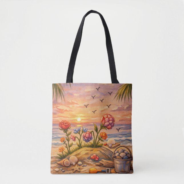 Bolso De Tela Flores de Costa (Anverso)