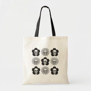Bolso De Tela Flores de cráneo