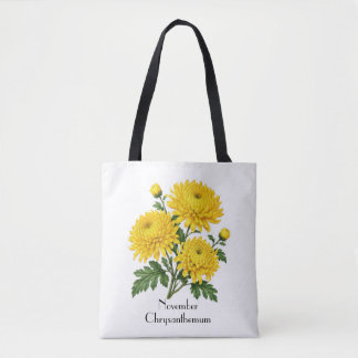 Bolso De Tela Flores de Crisantemo de Noviembre