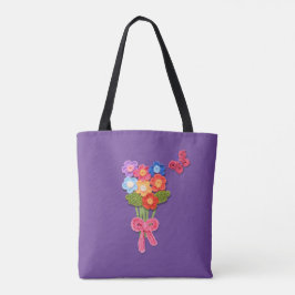 Bolso De Tela Flores de crochet, mariposa y vaca
