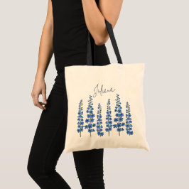 Bolso De Tela Flores de delfino azul de julio