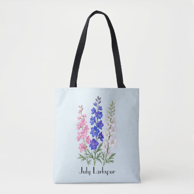 Bolso De Tela Flores de Delphinium de Julio (Anverso)