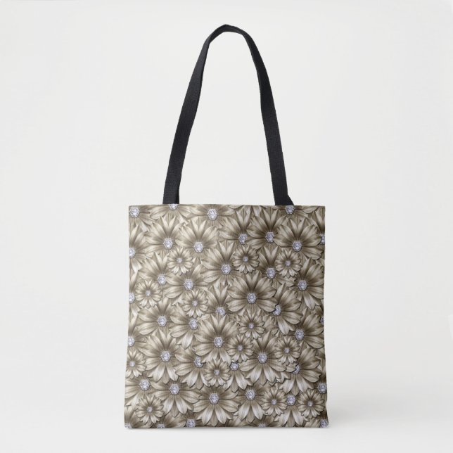 Bolso De Tela Flores de diamante Tote Bag (Anverso)