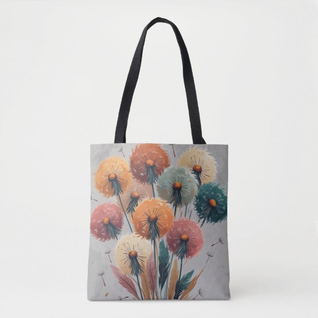 Bolso De Tela Flores de Diente de León Boho (Anverso)