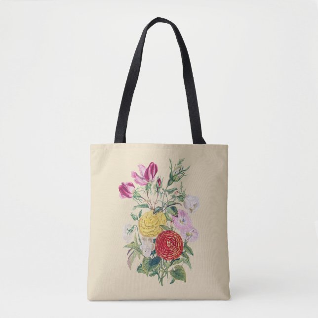 Bolso De Tela Flores de época III (Anverso)