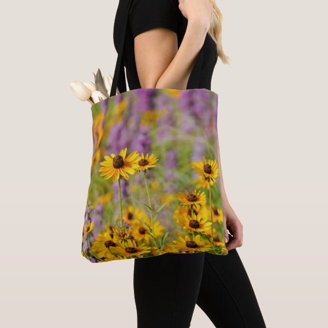 Bolso De Tela Flores de Fe Tote Flores Silvestres Amarillas Salm (Detalle)