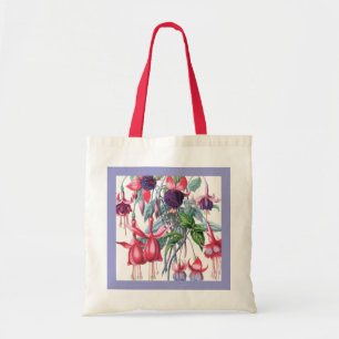 Bolso De Tela Flores de fucsia colgadas rosadas y moradas