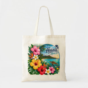 Bolso De Tela Flores de Hawái