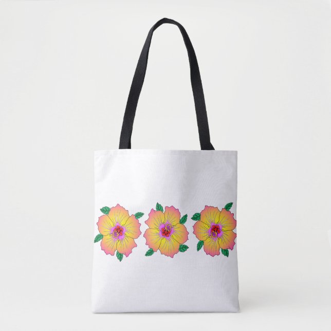 Bolso De Tela Flores de Hibiscus hawaianas (Anverso)