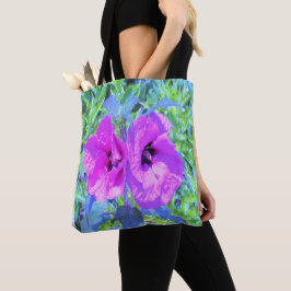 Bolso De Tela Flores de Hibiscus púrpura ultravioleta