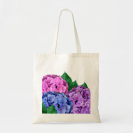 Bolso De Tela Flores de hidrangea azules y rosas