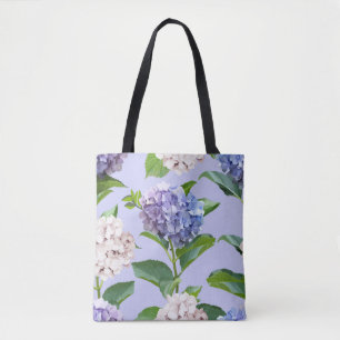 Bolso De Tela Flores de hidrangea: textura floral multicolor.