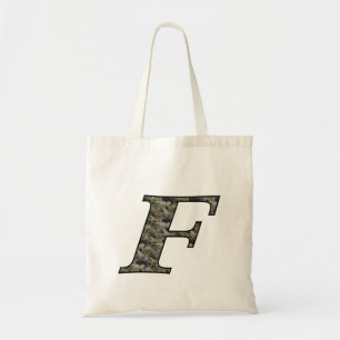 Bolso De Tela Flores de Hortensia con Inicial de Monograma F