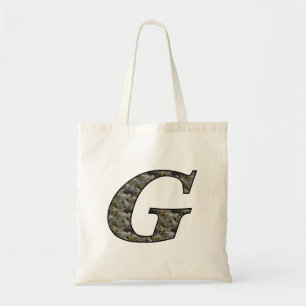 Bolso De Tela Flores de Hortensia con Inicial de Monograma G