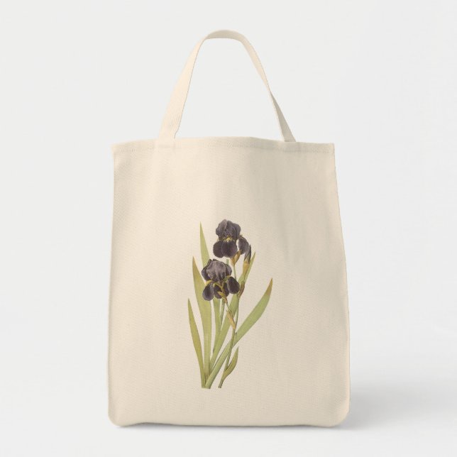 Bolso De Tela Flores de iris morado (Frente)