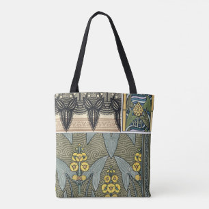 Bolso De Tela Flores de jardín Art Nouveau vintage en forma de p